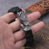 Enduring Viking Wolf Bracelet: Handmade men's cord bracelet with a wolf mouth that can open